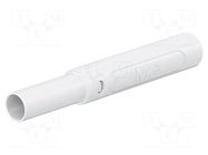Connector: 4mm banana; plug; 32A; 1kV; white; insulated; 2.5mm2 STÄUBLI