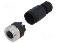 Connector: M12; plug; female; 4A; 125V; PIN: 4; IP67; straight LUTRONIC