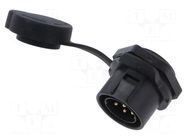 Connector: circular; socket; male; 02; 12A; 500V; PIN: 7; IP67 LUTRONIC