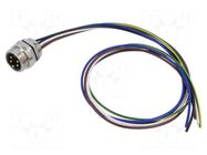 Connector: 7/8"; socket; male; PIN: 5; IP67; straight; cables; 0.5m LUTRONIC