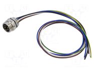 Connector: 7/8"; socket; male; PIN: 5; IP67; straight; cables; 0.5m LUTRONIC