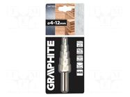 Drill bit; Ø: 4÷12mm; high speed steel; Working part len: 42mm GRAPHITE