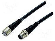 Cable: for sensors/automation; M8; PIN: 4; Smartclick; 0.2m; XS3W OMRON