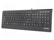 Keyboard; black; USB A; wired,slim,US layout; Len: 1.8m NATEC