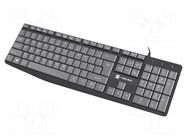 Keyboard; black,grey; USB A; wired,slim,US layout; Len: 1.8m NATEC