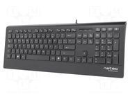 Keyboard; black; USB A; ES layout,wired,slim; Features: PnP NATEC