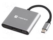 Hub USB; HDMI socket,USB A socket,USB C socket,USB C plug NATEC