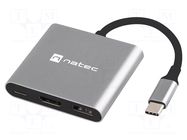 Hub USB; HDMI socket,USB A socket,USB C socket,USB C plug NATEC