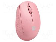 Mouse; pink; USB A; wireless,optical; No.of butt: 3; 10m NATEC
