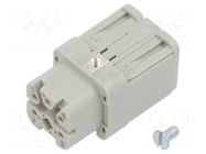 Connector: HDC; contact insert; female; 10A; 400V; Han® A; PIN: 5 HARTING
