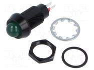 Indicator: LED; prominent; green; 24÷28VDC; Ø12.7mm; IP67 MARL