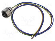 Connector: 7/8"; socket; female; PIN: 3; IP67; straight; cables; 0.5m LUTRONIC