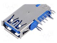 Connector: USB A; socket; on PCBs; THT; PIN: 9; side,angled 90° MOLEX