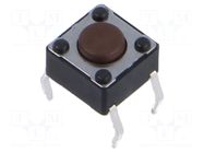 Microswitch TACT; SPST-NO; Pos: 2; 0.05A/12VDC; PCB,THT; none; 1.6N KNITTER-SWITCH
