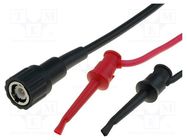 Test lead; 3A; BNC plug,clip-on hook probe x2; Len: 1.2m AXIOMET