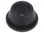 Grommet; Ømount.hole: 12mm; Øhole: 8mm; black; Panel thick: max.2mm ESSENTRA