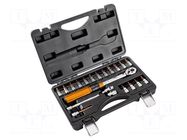 Wrench; torque; 240mm; 5÷25Nm; Kit: screwdriver bits,case; 1/4" NEO TOOLS