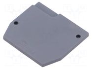 Separating plate; dark grey; -55÷110°C; UL94V-0; Entrelec TE Connectivity