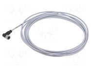 Connector: M12; plug; female; PIN: 3; angled; cables; 5m HARTING