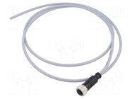 Connector: M12; plug; female; PIN: 3; straight; cables; 1.5m HARTING