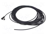 Connector: M12; plug; female; PIN: 4; angled; cables; 15m HARTING
