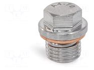 Hexagon head screw plug; with seal; Thread: M18; Gasket: copper ELESA+GANTER