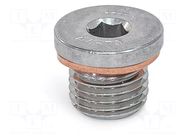 Hexagon head screw plug; with seal; Thread: G 1"; Gasket: copper ELESA+GANTER