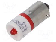 LED lamp; red; BA9S; 12VDC; 12VAC; No.of diodes: 1; OptoHiT EAO