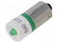 LED lamp; green; BA9S; 12VDC; 12VAC; No.of diodes: 1; OptoHiT EAO