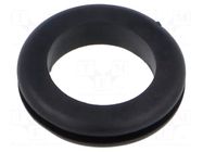 Grommet; Ømount.hole: 17.5mm; Øhole: 14.2mm; black; 0÷80°C; PVC ESSENTRA
