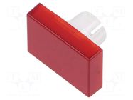 Actuator lens; 16mm; 51; red; plastic; Face dim: 15.3x21.5mm EAO
