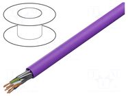Wire; U/FTP; 4x2x23AWG; 6; wire; Cu; LSZH; violet; 100m; Øcable: 7.6mm DIGITUS