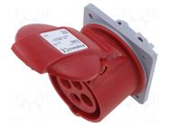 Connector: AC supply 3-phase; socket; female; 16A; 415VAC; IP&S AMPHENOL
