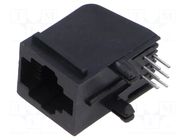 Connector: RJ25; socket; PIN: 6; 6p6c; Locking: bottom latch; THT TE Connectivity