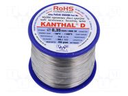 Resistance wire; 14Ω/m; -100÷1300°C; 0.25kg; Øout: 0.35mm; FeCrAl KANTHAL