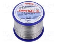 Resistance wire; 8.49Ω/m; -100÷1300°C; 0.25kg; Øout: 0.45mm; 26SWG KANTHAL