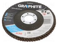 Flap grinding wheels; Ø: 125mm; Granularity: 36; 22.2mm GRAPHITE
