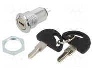 Switch: key switch; Stabl.pos: 2; Switch.method: OFF-ON; Key: flat HIGHLY ELECTRIC