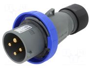 Connector: AC supply 3-phase; IP&S; 32A; 250V; 250VAC; plug; male AMPHENOL