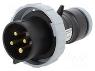 Connector: AC supply 3-phase; plug; male; PIN: 4; 32A; IP&S; IP69K AMPHENOL