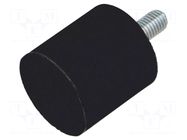 Vibroisolation foot; Ø: 40mm; Thread len: 23mm; steel; H: 40mm ELESA+GANTER