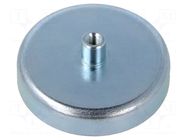 Magnet: permanent; hard ferrite; 220N; Ø: 50mm; H: 18.5mm; steel ELESA+GANTER