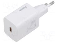 Power supply: switching; mains,plug-in; 5÷12VDC; 25W; 78x34x28mm BASEUS