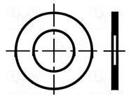 Washer; round; M10; D=22mm; h=0.1mm; spring steel; DIN 988; BN 748 BOSSARD