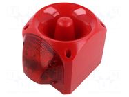 Signaller: lighting-sound; 10÷60VDC; siren,flashing light; LED KLAXON SIGNALS