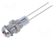 Indicator: LED; superflat; red; 2VDC; Ø6mm; IP40; 2pin; metal; 13mcd CML INNOVATIVE TECHNOLOGIES