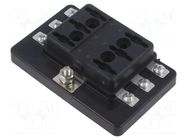 Fuse boxes; 11mm; 30A; screw; Leads: M4 screws; ways: 6; 32V OPTIFUSE