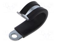 Fixing clamp; ØBundle : 20mm; W: 12mm; steel; Cover material: EPDM KALE