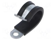 Fixing clamp; ØBundle : 20mm; W: 15mm; steel; Cover material: EPDM KALE