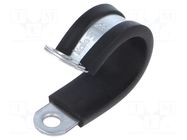 Fixing clamp; ØBundle : 23mm; W: 15mm; steel; Cover material: EPDM KALE
